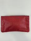 Red Lambskin Leather Giant 21 Envelope Flap Clutch Bag