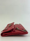 Red Lambskin Leather Giant 21 Envelope Flap Clutch Bag