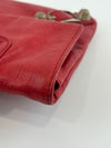 Red Lambskin Leather Giant 21 Envelope Flap Clutch Bag