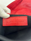 Red Lambskin Leather Giant 21 Envelope Flap Clutch Bag