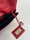 Red Lambskin Leather Giant 21 Envelope Flap Clutch Bag