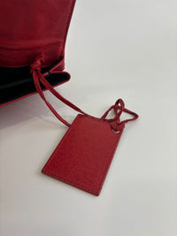 Red Lambskin Leather Giant 21 Envelope Flap Clutch Bag