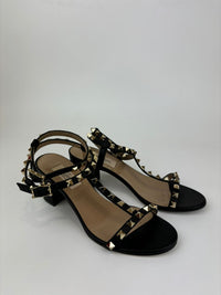 Continuity Rockstud Spike Classic Sandals in Black Nappa&nbsp;