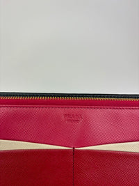 1M1265 Organizer Wallet in Nero and Peonia Saffiano Multicolor