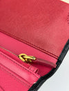 1M1265 Organizer Wallet in Nero and Peonia Saffiano Multicolor