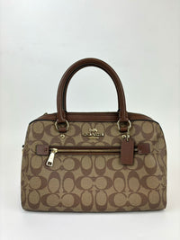 Rowan Satchel Bag In Brown Signature Canvas