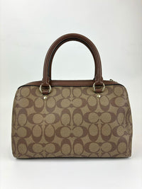 Rowan Satchel Bag In Brown Signature Canvas