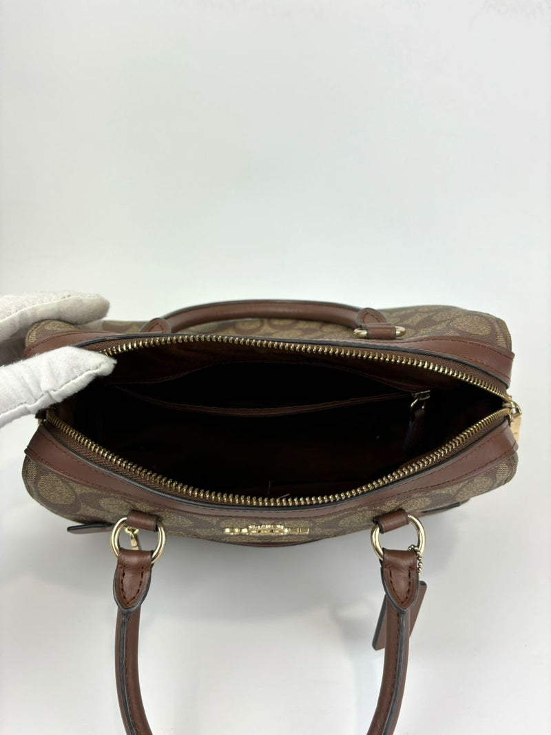 Rowan Satchel Bag In Brown Signature Canvas