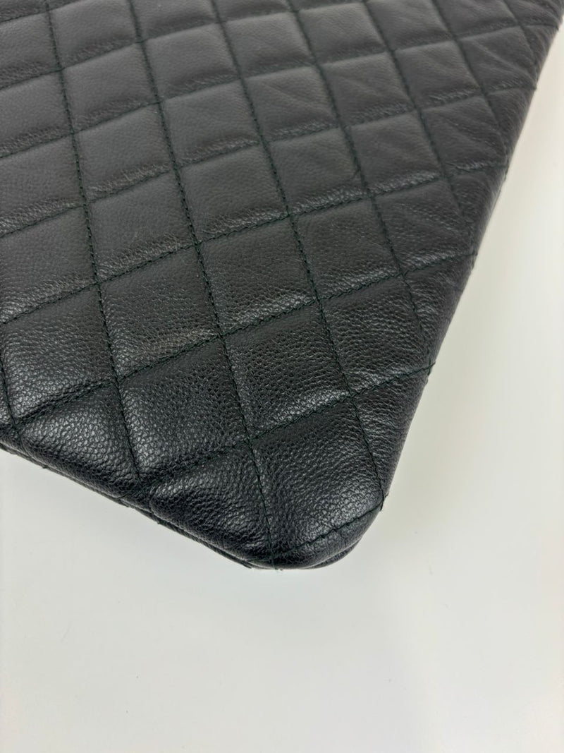 Large Boy O Case Clutch in Black Caviar GHW