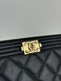 Large Boy O Case Clutch in Black Caviar GHW