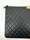 Large Boy O Case Clutch in Black Caviar GHW