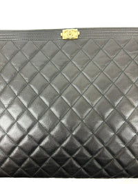 Large Boy O Case Clutch in Black Caviar GHW