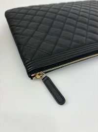 Large Boy O Case Clutch in Black Caviar GHW