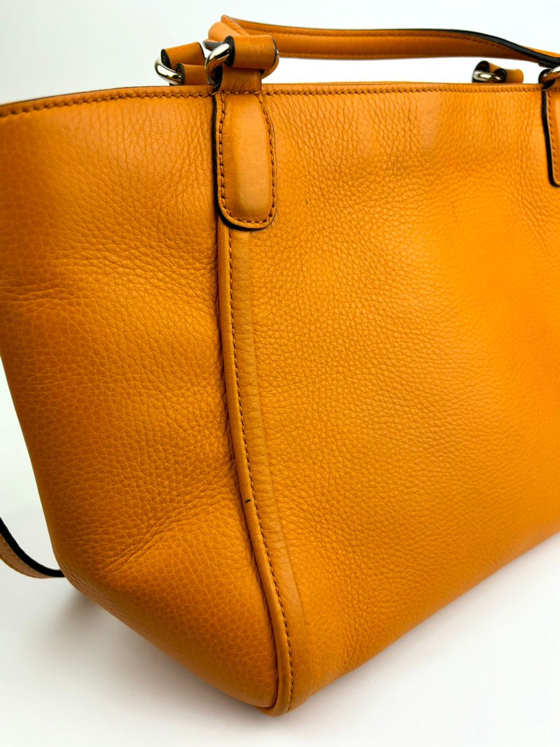 Small Soho Tote in Dark Yellow Leather