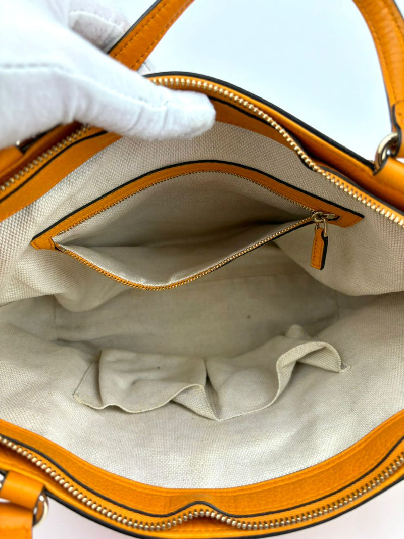 Small Soho Tote in Dark Yellow Leather