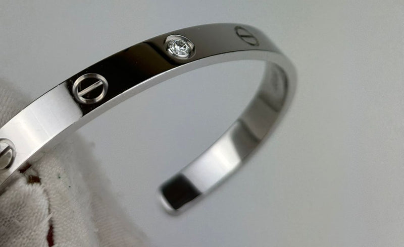 LOVE bracelet, 1 diamond 18k White Gold&nbsp;