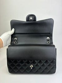 Classic Jumbo Double Flap in Black Lambskin SHW