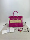 Birkin 35 in Rose Sheherazade Shiny Porosus Crocodile GHW (Cash Price in Description)