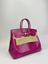 Birkin 35 in Rose Sheherazade Shiny Porosus Crocodile GHW (Cash Price in Description)