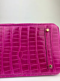 Birkin 35 in Rose Sheherazade Shiny Porosus Crocodile GHW (Cash Price in Description)