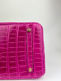 Birkin 35 in Rose Sheherazade Shiny Porosus Crocodile GHW (Cash Price in Description)