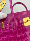 Birkin 35 in Rose Sheherazade Shiny Porosus Crocodile GHW (Cash Price in Description)