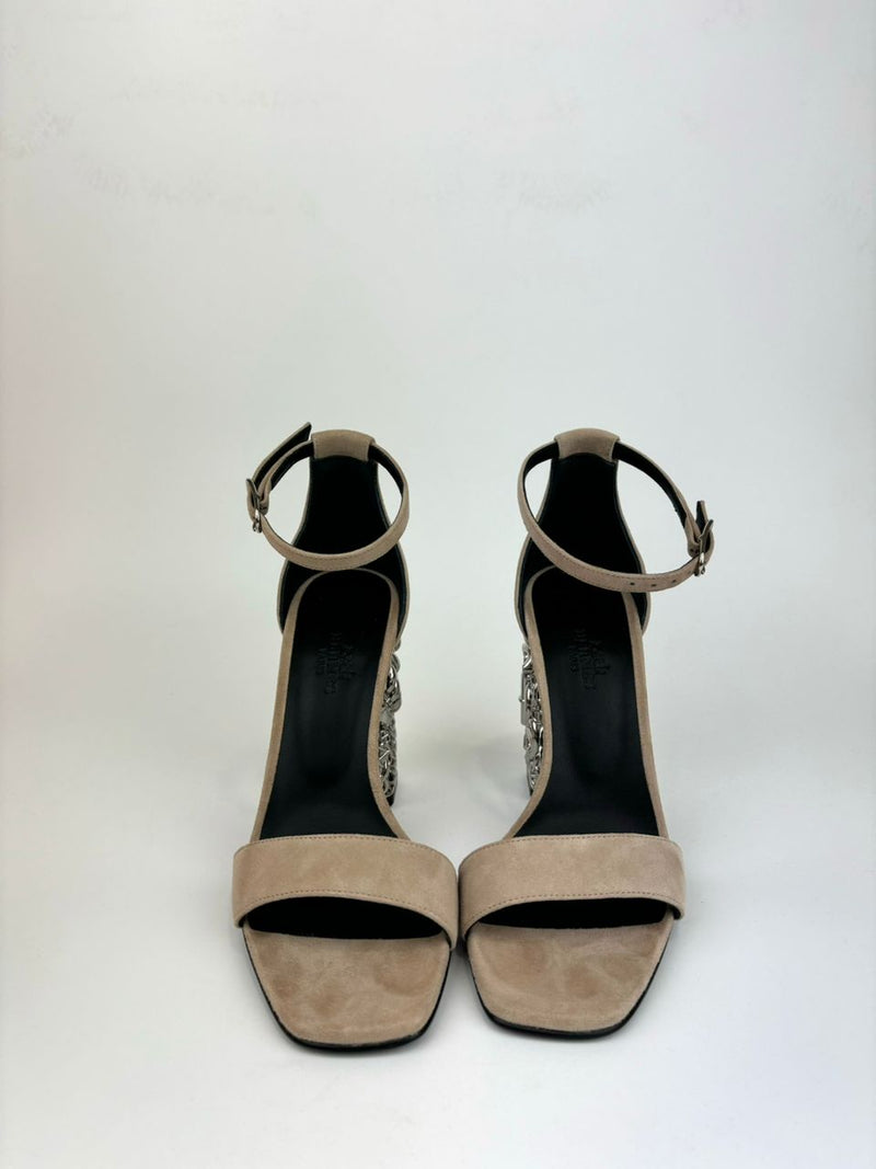 Glam 105 Sandals in Beige Suede Goatskin&nbsp;