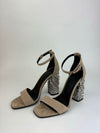 Glam 105 Sandals in Beige Suede Goatskin&nbsp;