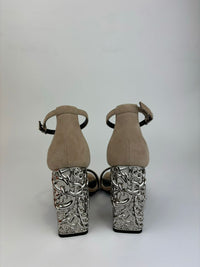 Glam 105 Sandals in Beige Suede Goatskin&nbsp;