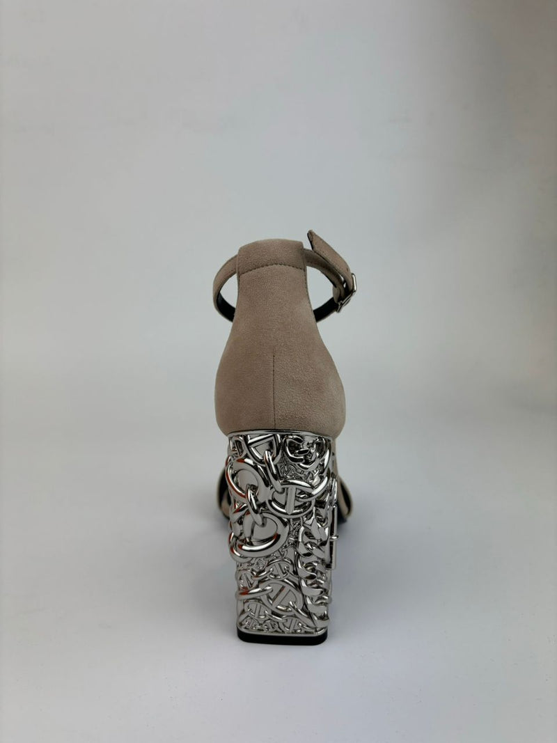 Glam 105 Sandals in Beige Suede Goatskin&nbsp;