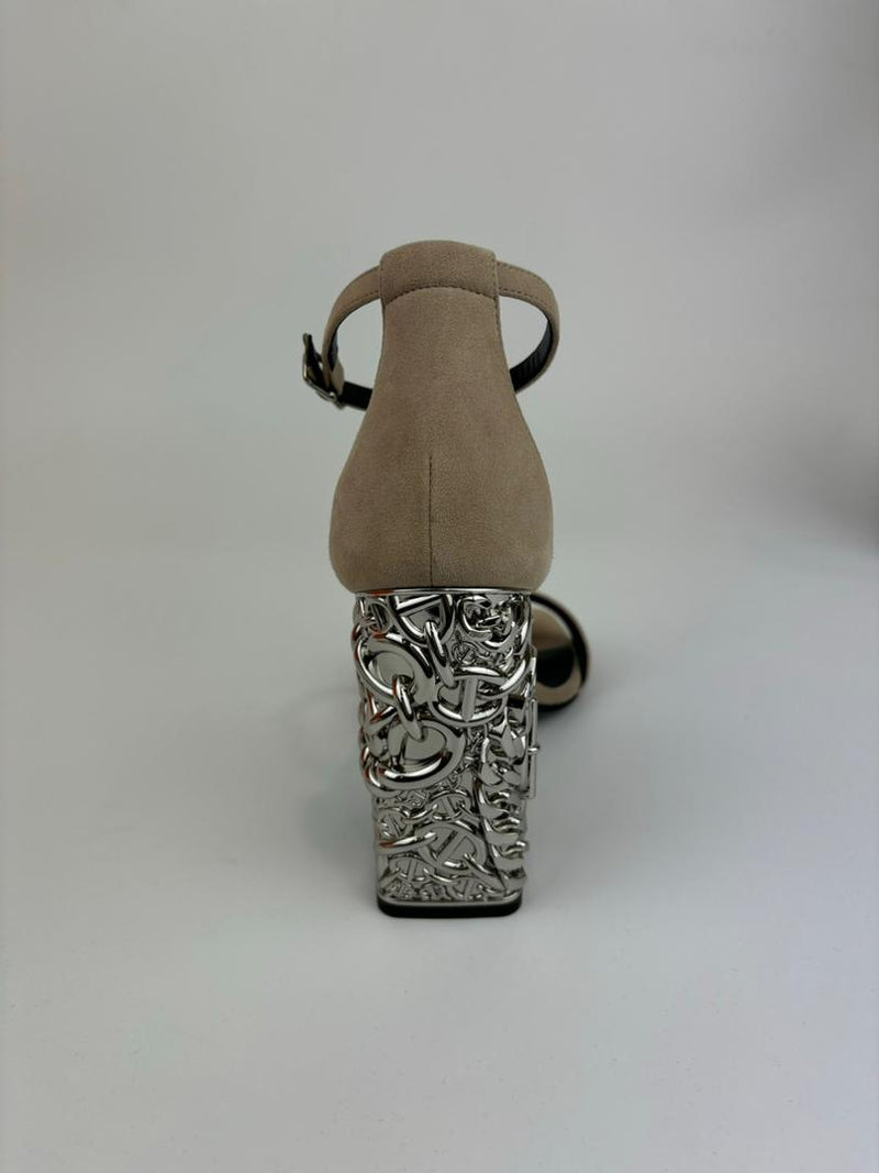 Glam 105 Sandals in Beige Suede Goatskin&nbsp;