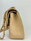 Classic Jumbo Double Flap in Beige Caviar GHW