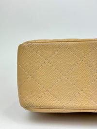 Classic Jumbo Double Flap in Beige Caviar GHW