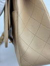 Classic Jumbo Double Flap in Beige Caviar GHW