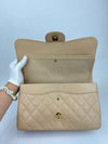 Classic Jumbo Double Flap in Beige Caviar GHW