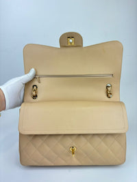 Classic Jumbo Double Flap in Beige Caviar GHW