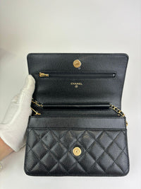 Classic Wallet on Chain in Black Caviar GHW(Cash Price in Description)