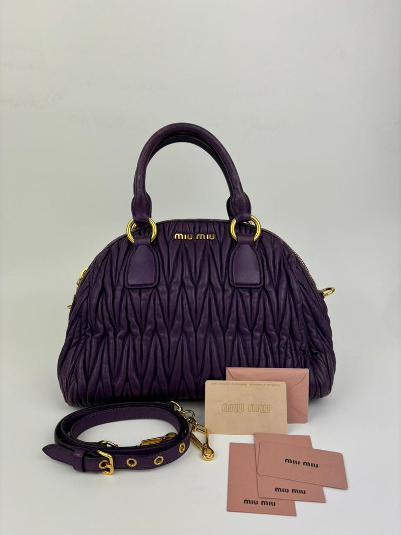 RL0066 Matelasse Satchel Bag in Viola