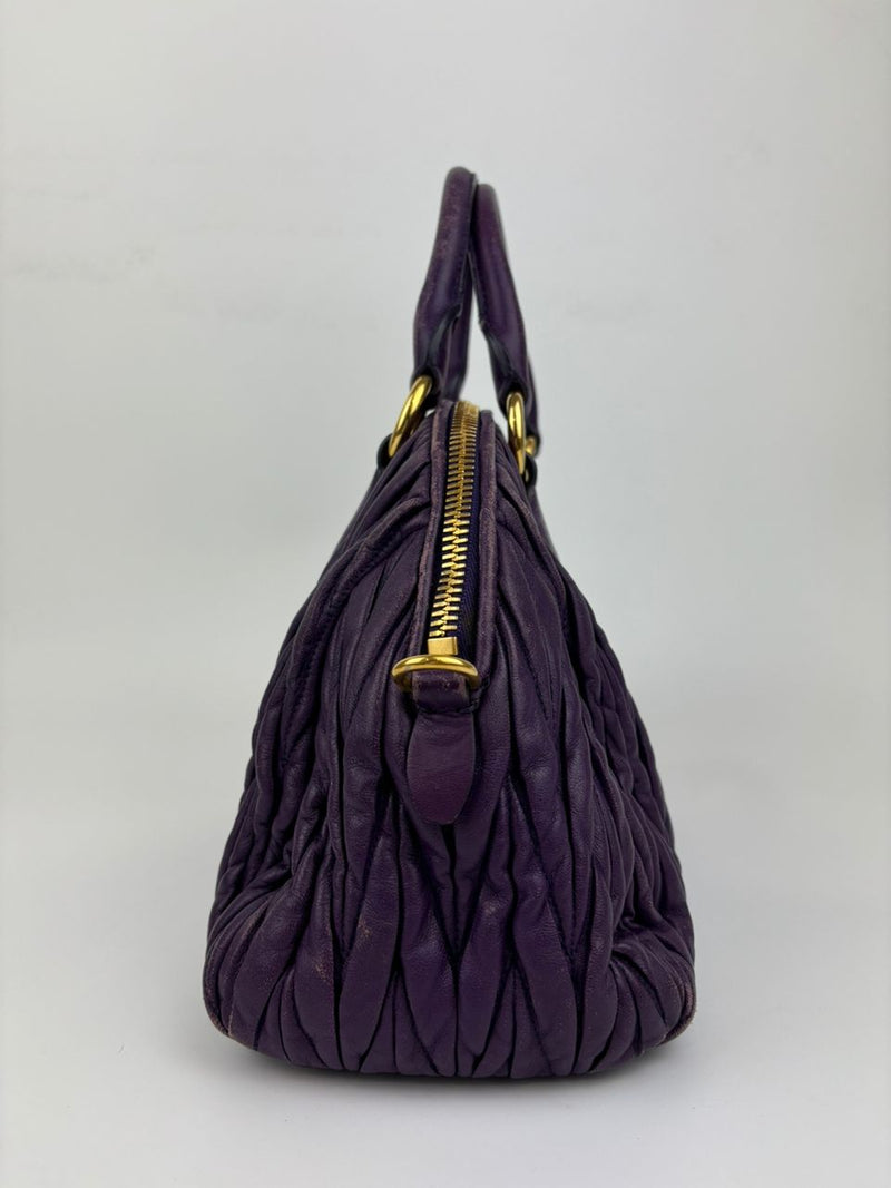 RL0066 Matelasse Satchel Bag in Viola