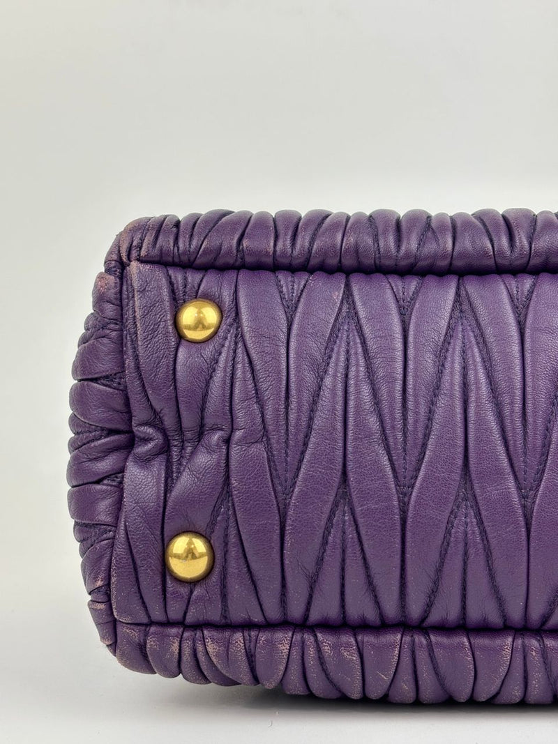 RL0066 Matelasse Satchel Bag in Viola