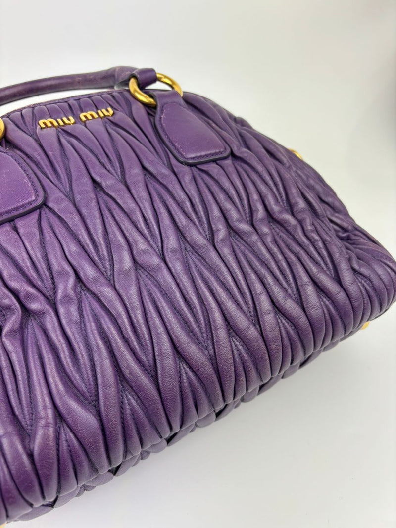 RL0066 Matelasse Satchel Bag in Viola