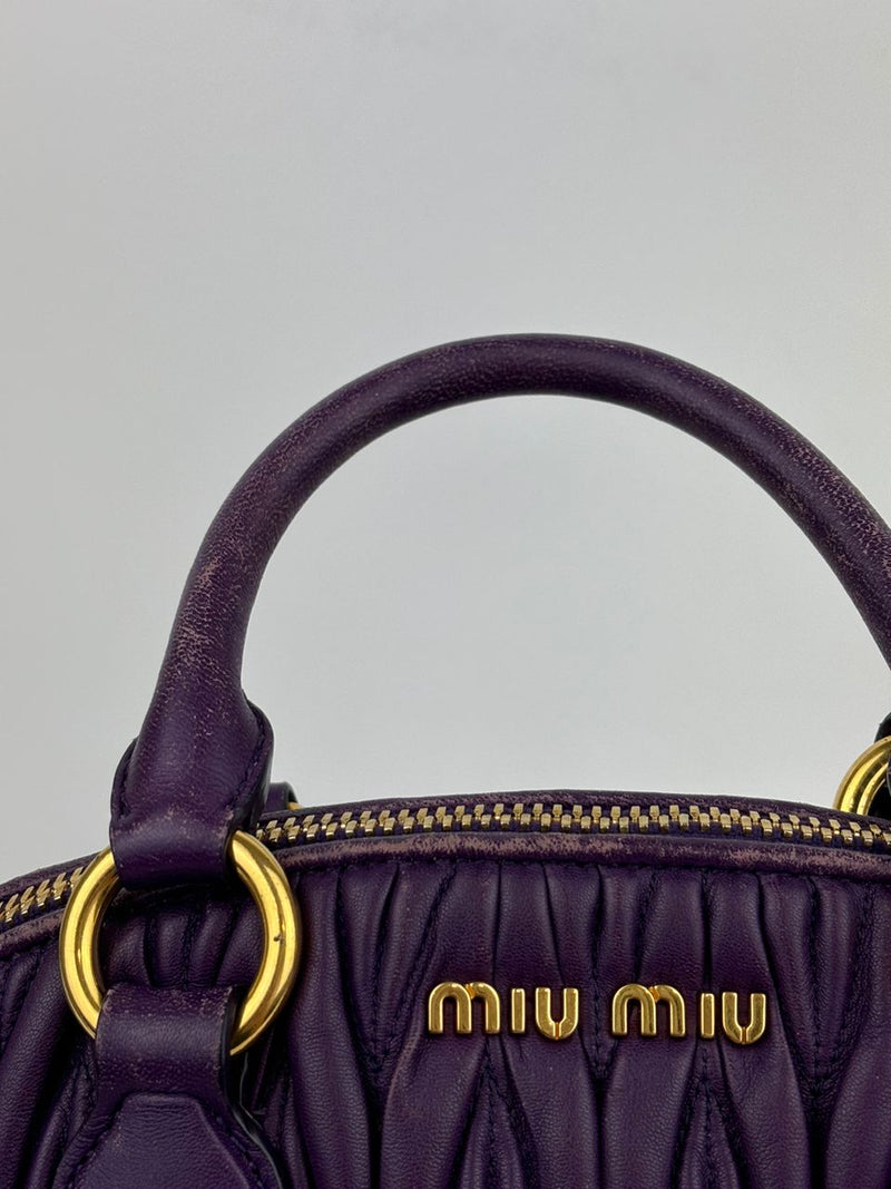 RL0066 Matelasse Satchel Bag in Viola