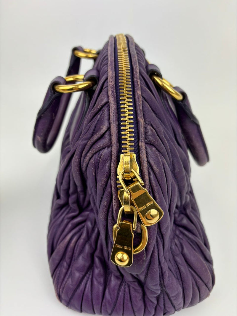 RL0066 Matelasse Satchel Bag in Viola