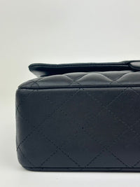 Medium Classic Double Flap in Black Lambskin GHW