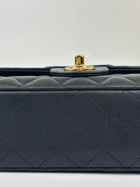 Medium Classic Double Flap in Black Lambskin GHW