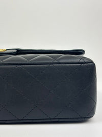 Medium Classic Double Flap in Black Lambskin GHW