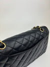 Medium Classic Double Flap in Black Lambskin GHW