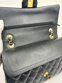 Medium Classic Double Flap in Black Lambskin GHW