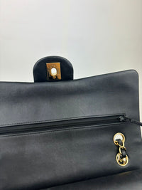 Medium Classic Double Flap in Black Lambskin GHW