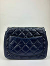 Classic Mini Square Flap in Navy Lambskin GHW